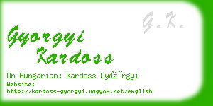 gyorgyi kardoss business card